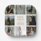 Klassiek en eenvoudig wit | Afstuderen fotorooster Papieren Bordje (Voorkant)