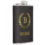 Klassiek en elegant goud op zwart-persoonlijk heupfles (Rechts)