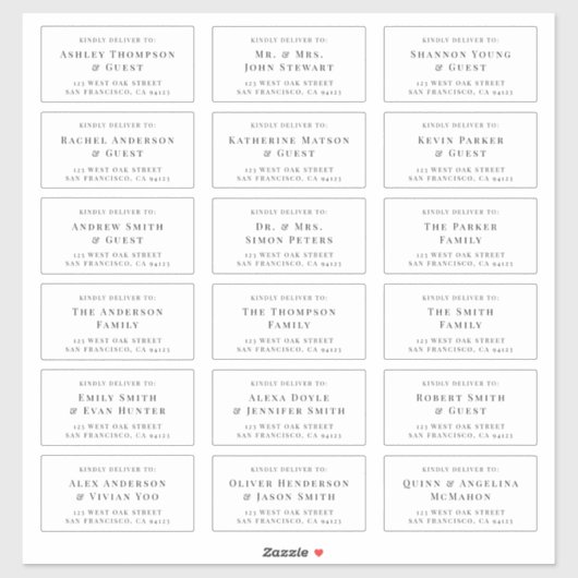 Klassiek en legant huwelijksfeestlabel sticker (Vel)