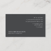 Klassiek en minimaal blauw grijs visitekaartje (Achterkant)