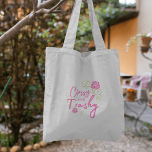 Klassiek en ordinair roze roos tote bag