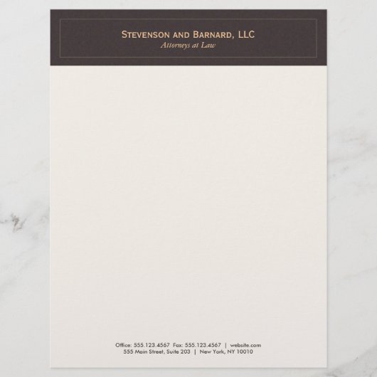 Klassiek en professioneel bruin gepersonaliseerd briefhoofd (Voorkant)