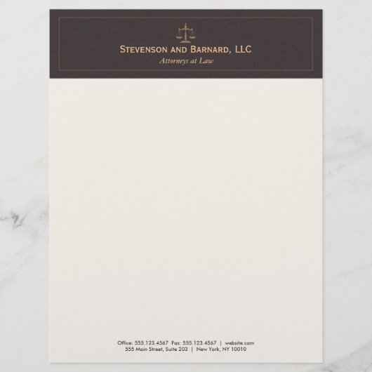 Klassiek en professioneel bruin persoonlijk briefhoofd (Voorkant)