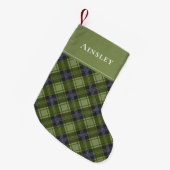 Klassiek en rustiek groen geruit Kerstmis Kleine Kerstsok (Voorkant (Hangend))