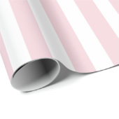 Klassiek en stijlvol baby roze en wit gestreept cadeaupapier (Rol Hoek)