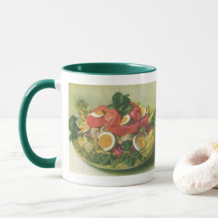 Klassiek eten, biologische gemengde groene mesclun mok
