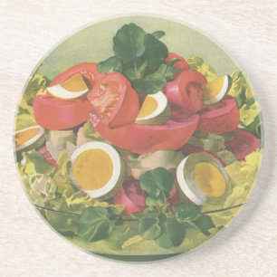 Klassiek eten, biologische gemengde groene mesclun zandsteen onderzetter
