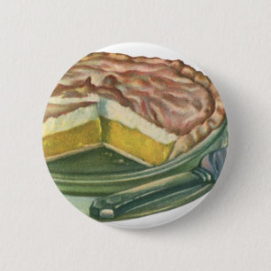 Klassiek eten, citroen meringue taart dessert ronde button 5,7 cm