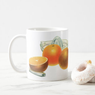 Klassiek Eten Fruit, Rijpe Sinaasappels Sapcentrif Koffiemok