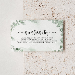 Klassiek Eucalyptus Baby shower Book Request Informatiekaartje