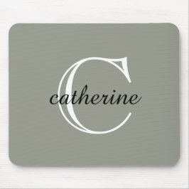 Klassiek Evergreen Mist Script Monogram Muismat