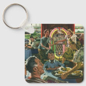 Klassiek familiediner in een diner met een jukebox sleutelhanger (Voorkant)