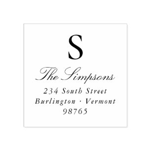 Klassiek familiemonogramadres rubberstempel