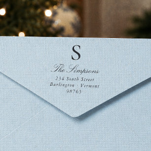 Klassiek familiemonogramadres 	rubberstempel