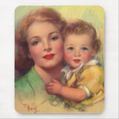 Klassiek familieportret van moeder en kind muismat (Voorkant)