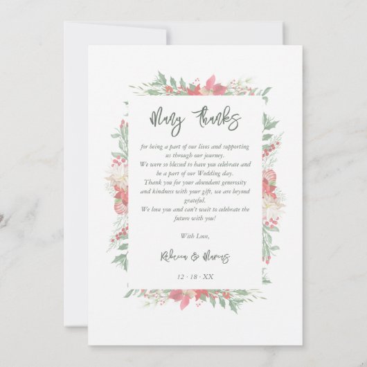 Klassiek Fancy kerstcadeau Lijst Bedankkaart (Achterkant)