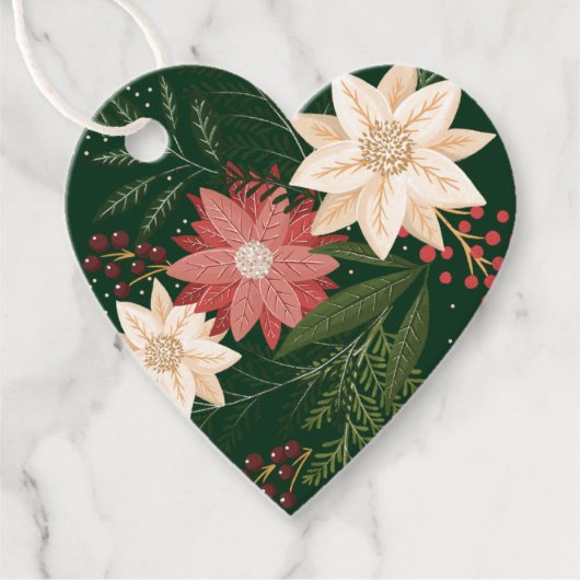 Klassiek feestelijk groen botanisch kerstcadeau bedankjes labels (Voorkant)