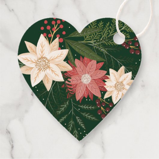 Klassiek feestelijk groen botanisch kerstcadeau bedankjes labels (Achterkant)