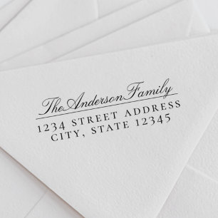 Klassiek formeel eigen familienaam retouradres zelfinktende stempel