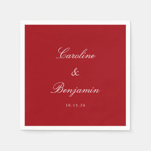 Klassiek formeel script elegant Wedding Custom Red Servet