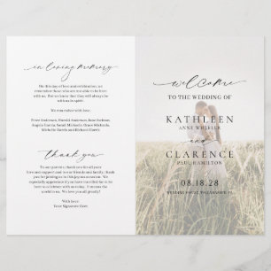 Klassiek foto elegant budget bruiloftsprogramma flyer