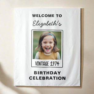 Klassiek fotoaandenken voor een jubileumverjaardag wandkleed