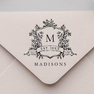 Klassiek Frans bloemenkroon monogram Rubberstempel