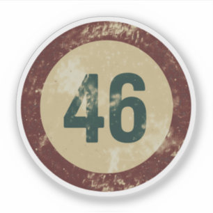 Klassiek gedesdistresseerd nummer 46 sticker