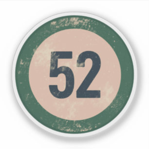 Klassiek gedesdistresseerd nummer 51 sticker