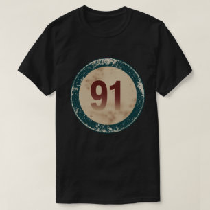 Klassiek gedesdistresseerd nummer 91 t-shirt