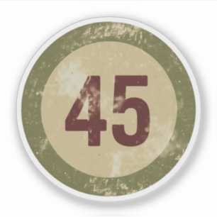 Klassiek Gedistresseerd Nummer 45 Sticker