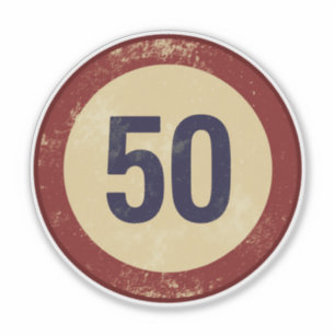 Klassiek Gedistresseerd Nummer 50 Sticker