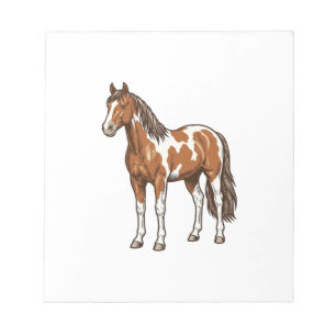 Klassiek gegraveerd pinto paard vector ontwerp_1 notitieblok