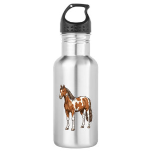 Klassiek gegraveerd pinto paard vector ontwerp_1 waterfles 