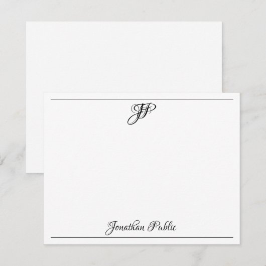 Klassiek gekalligrafeerde tekst monogram Sjabloon  (Voorkant / Achterkant)