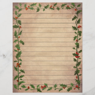Klassiek Gelinieerd Kerst Thema Schrijfpapier