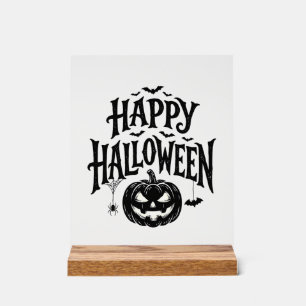 Klassiek Gelukkig Halloween Pompoen Vleermuis Shir Acryl Bord