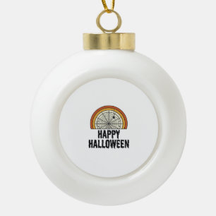 Klassiek Gelukkig Halloween Spinnenweb Vectorontwe Keramische Bal Ornament