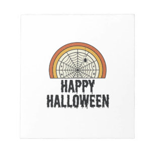 Klassiek Gelukkig Halloween Spinnenweb Vectorontwe Notitieblok