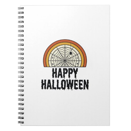 Klassiek Gelukkig Halloween Spinnenweb Vectorontwe Notitieboek (Voorkant)