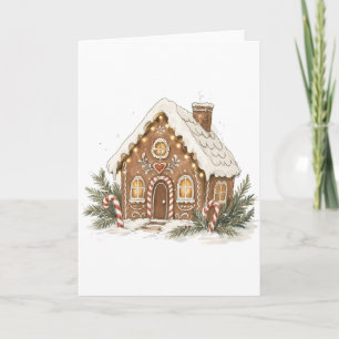 Klassiek Gemberkoekhuis met Suikerstokken Kaart
