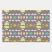 Klassiek geometrisch patroon in geel en grijs inpakpapier vel (Voorkant 2)