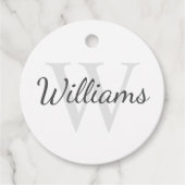 Klassiek gepersonaliseerd monogram en naam bedankjes labels (Voorkant)