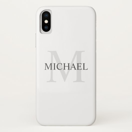 Klassiek gepersonaliseerd monogram en naam Case-Mate iPhone case (Achterkant)
