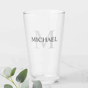 Klassiek gepersonaliseerd monogram en naam glas