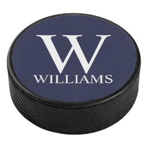 Klassiek gepersonaliseerd monogram en naam hockey puck