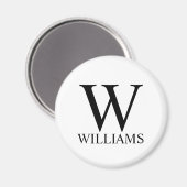 Klassiek gepersonaliseerd monogram en naam magneet (Voorkant / Achterkant)