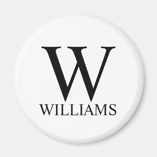 Klassiek gepersonaliseerd monogram en naam magneet (Voorkant)