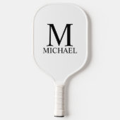 Klassiek gepersonaliseerd monogram en naam pickleball paddle (Achterkant)