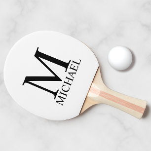 Klassiek gepersonaliseerd monogram en naam pingpon tafeltennisbatje